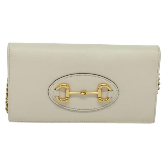 Gucci Horsebit White Leather clutch - Picture 1 of 10